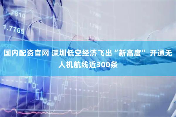 国内配资官网 深圳低空经济飞出“新高度” 开通无人机航线近300条